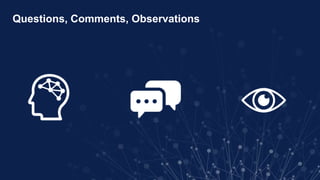 Questions, Comments, Observations
 