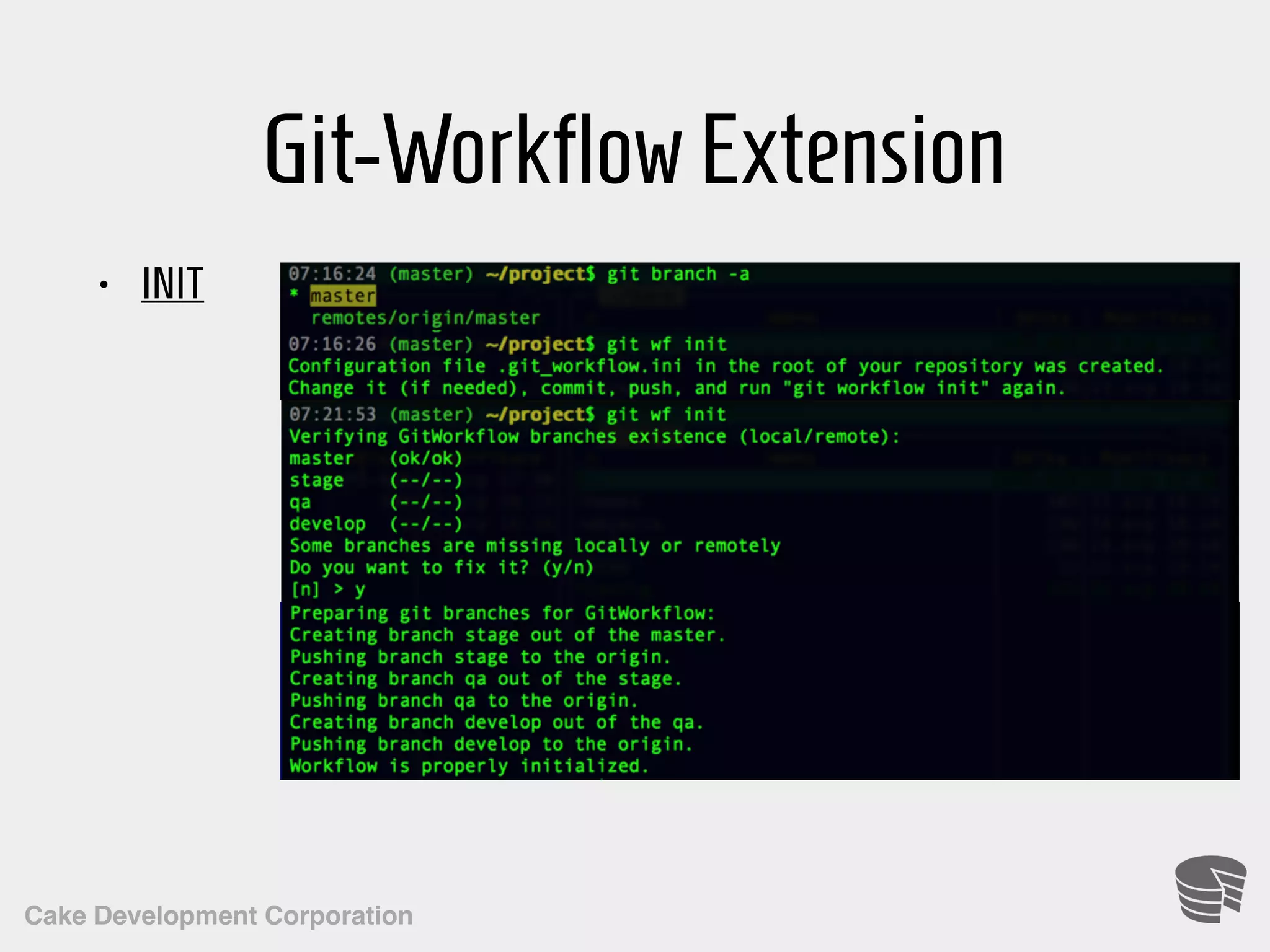 Cake Development Corporation Git-WorkflowExtension • INIT 