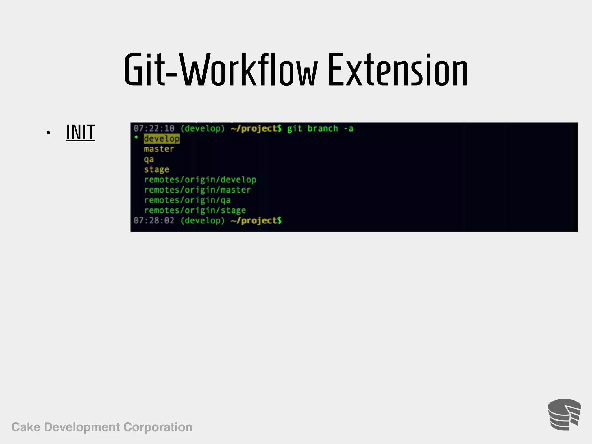 Cake Development Corporation Git-WorkflowExtension • INIT 