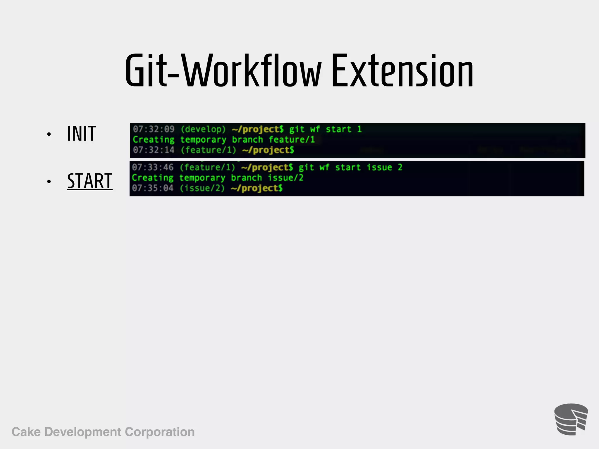 Cake Development Corporation Git-WorkflowExtension • INIT • START 