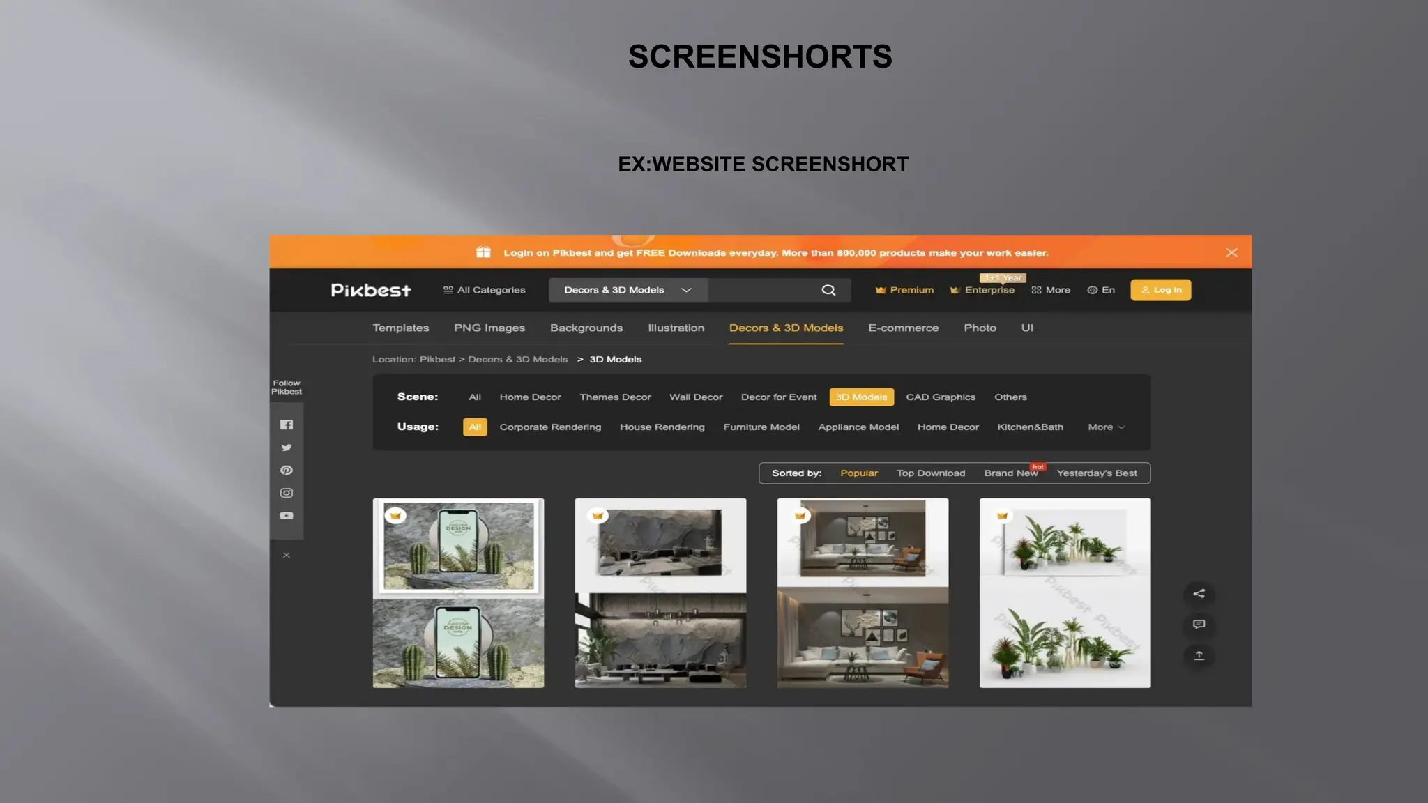 SCREENSHORTS
EX:WEBSITE SCREENSHORT
 
