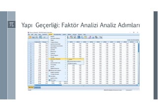 Yapı Geçerliği: Faktör Analizi Analiz ıı
 