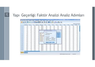 Yapı Geçerliği: Faktör Analizi Analiz ıı
 