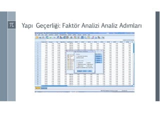 Yapı Geçerliği: Faktör Analizi Analiz ıı
 