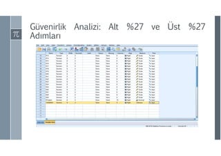 Güvenirlik Analizi: Alt %27 ve Üst %27
ıı
 
