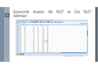 Güvenirlik Analizi: Alt %27 ve Üst %27
ıı
 
