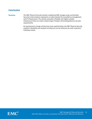 EMC Storage for Physical Security EMC VNX, VNXe, and Isilon, and ...