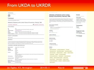 From UKDA to UKRDR
Documentation Related Studies Download/Order Get full DDI XML
Catalogue
UK Data Service data catalogue ...