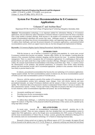 System For Product Recommendation In E-Commerce Applications | PDF
