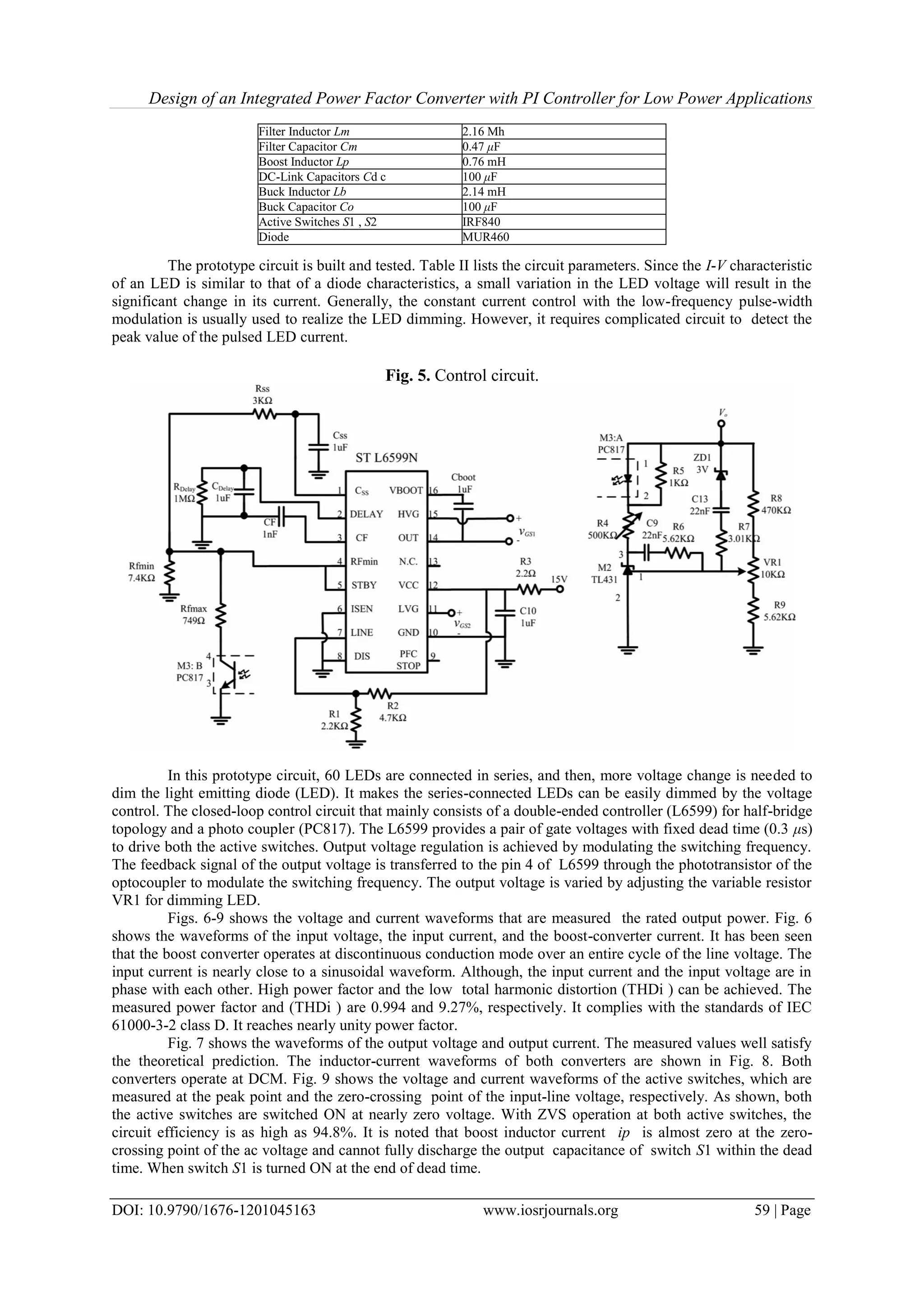 Design of an Integrated Power Factor Converter with PI Controller for ...