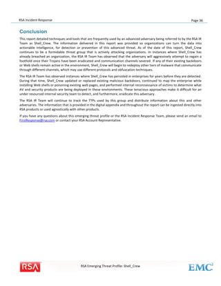 Mat Intoxication Rsa RSA Incident Response Threat Emerging Threat Profile: Shell_Crew | PDF