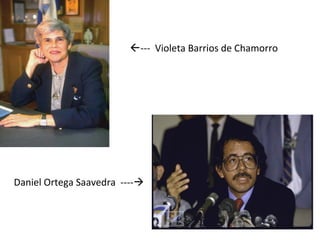 --- Violeta Barrios de Chamorro
Daniel Ortega Saavedra ----
 