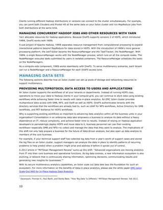 EMC Isilon Multitenancy for Hadoop Big Data Analytics | PDF