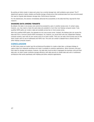 EMC Isilon Multitenancy for Hadoop Big Data Analytics | PDF