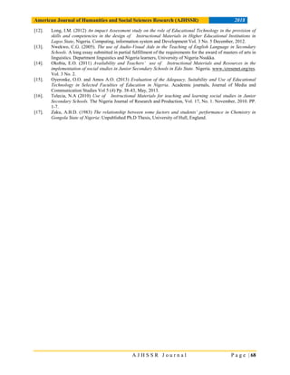 The Effects of Instructional Materials on Students’ Performance in ...