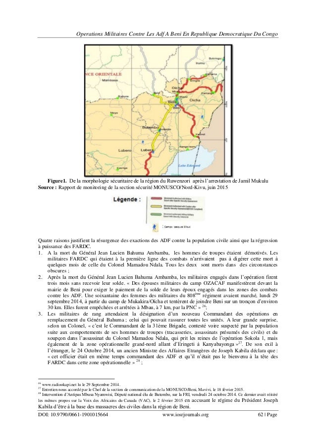 Operations Militaires Contre Les Adf A Beni En Republique Democratiqu