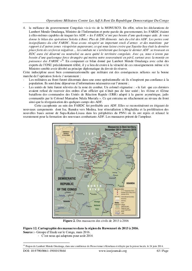 Operations Militaires Contre Les Adf A Beni En Republique Democratiqu