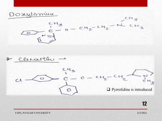 6/3/2021
UIPS, PANJAB UNIVERSITY
12
 Pyrrolidine is introduced
 