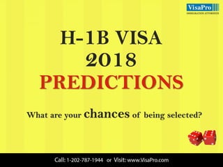 H-1B VISA
2018
PREDICTIONS
What are your chances of being selected?
 