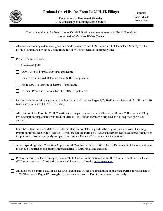 checklist for filing h1b visa fy 2015 h1b form