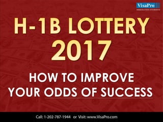 HOW TO IMPROVE
YOUR ODDS OF SUCCESS
 