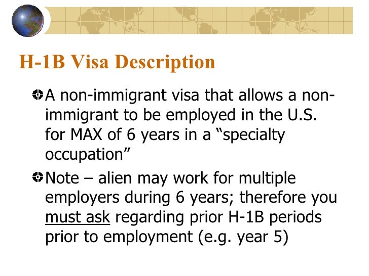 resident visa alien l H1B 101 resident visa alien l H1B 101