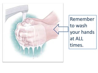 Remember to wash your hands at ALL times.  