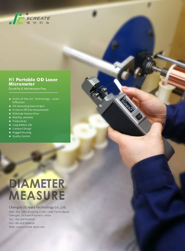 SCreate H1 portable wire diameter laser micrometer