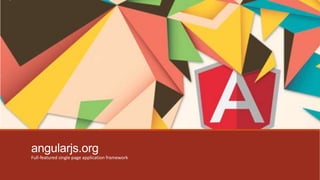 Single page applications with AngularJS | PPTX