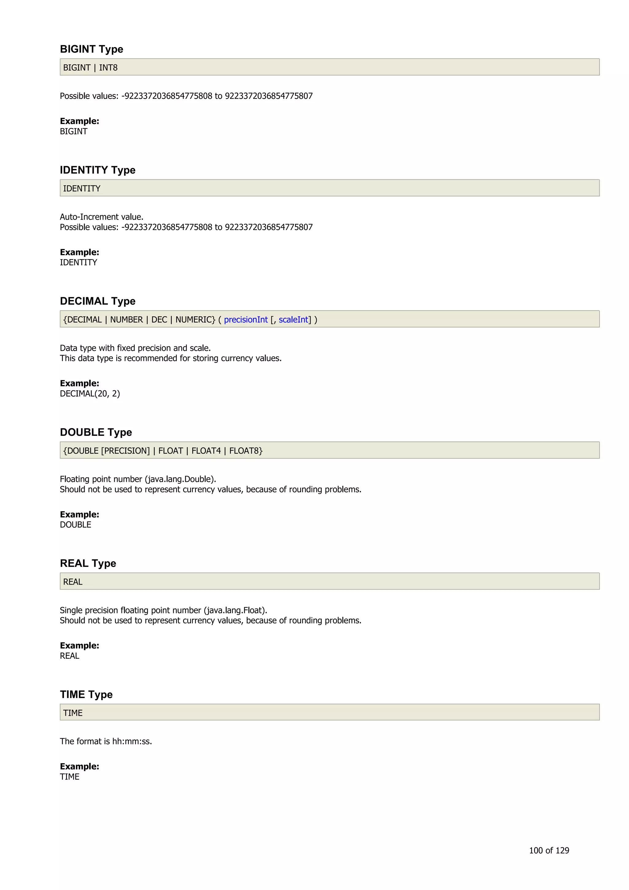 H2 Database New generation embeded database