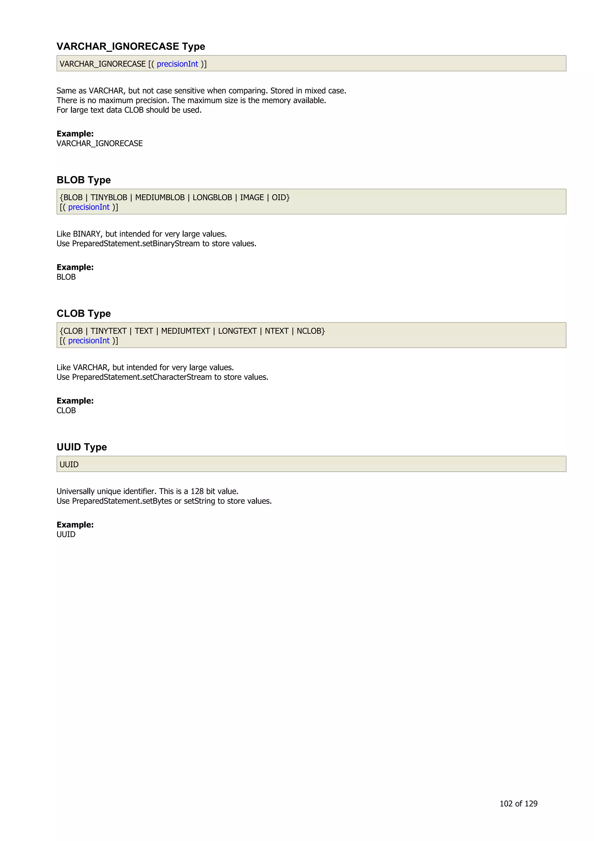 H2 Database New generation embeded database