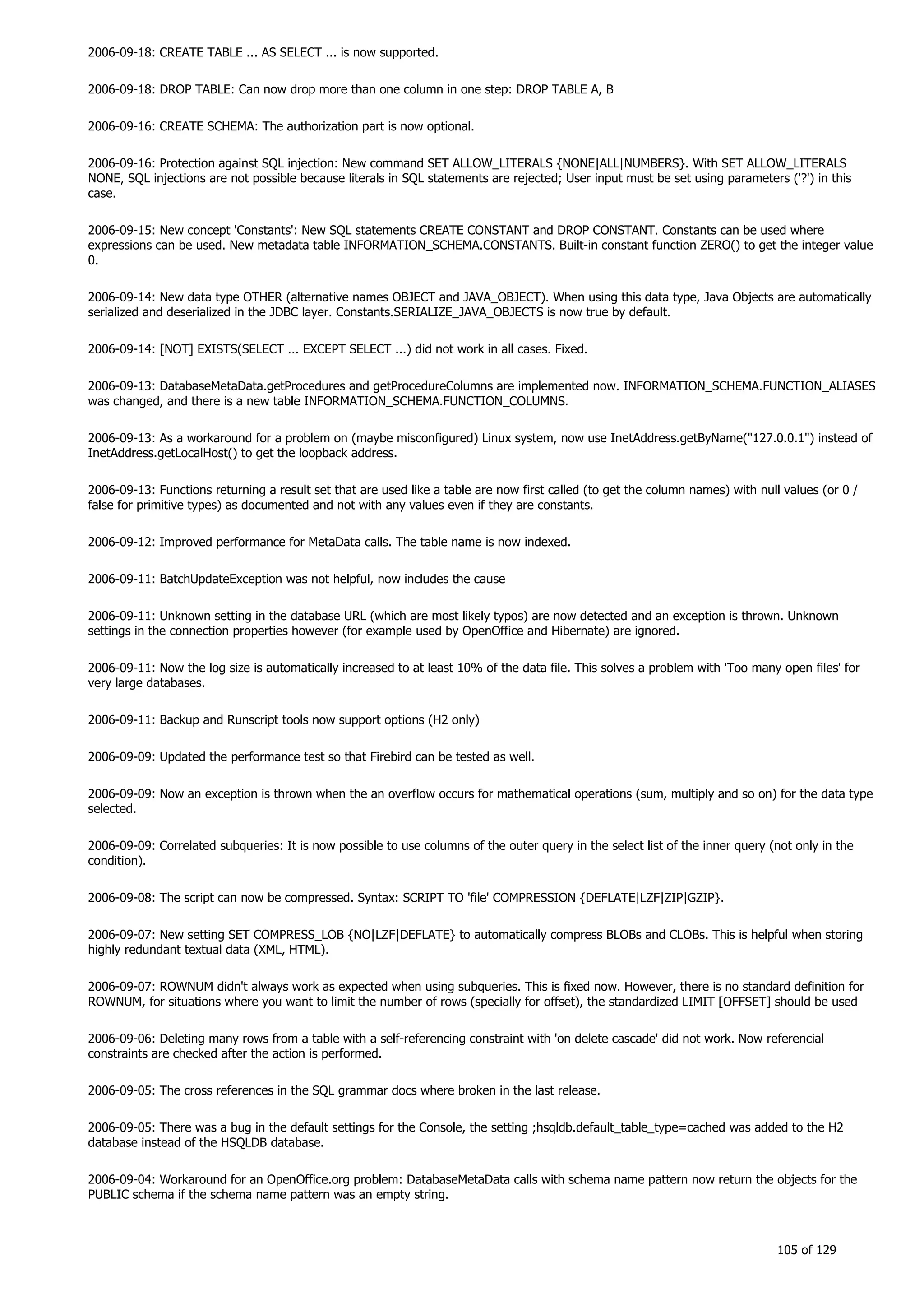 H2 Database New generation embeded database