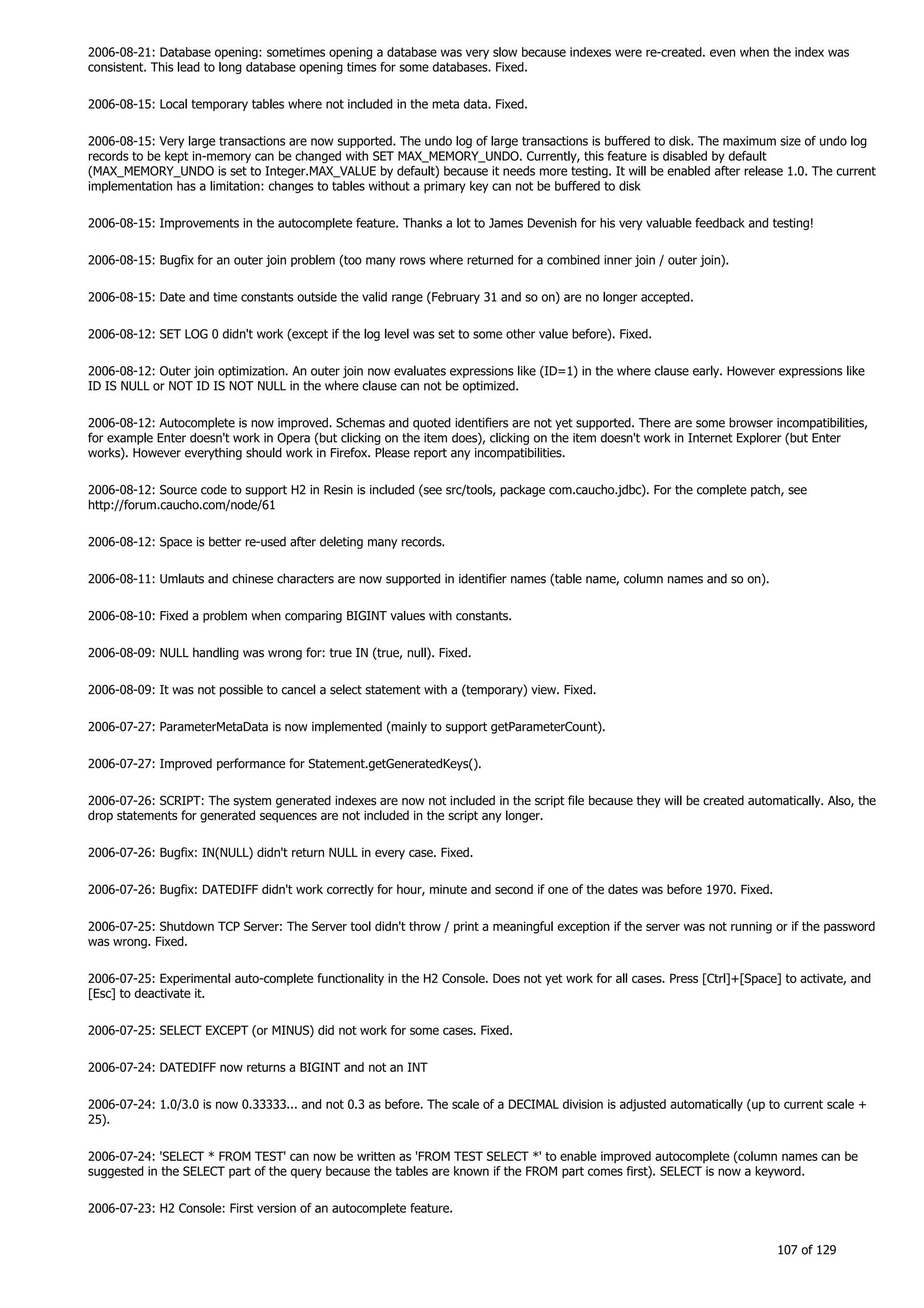 H2 Database New generation embeded database
