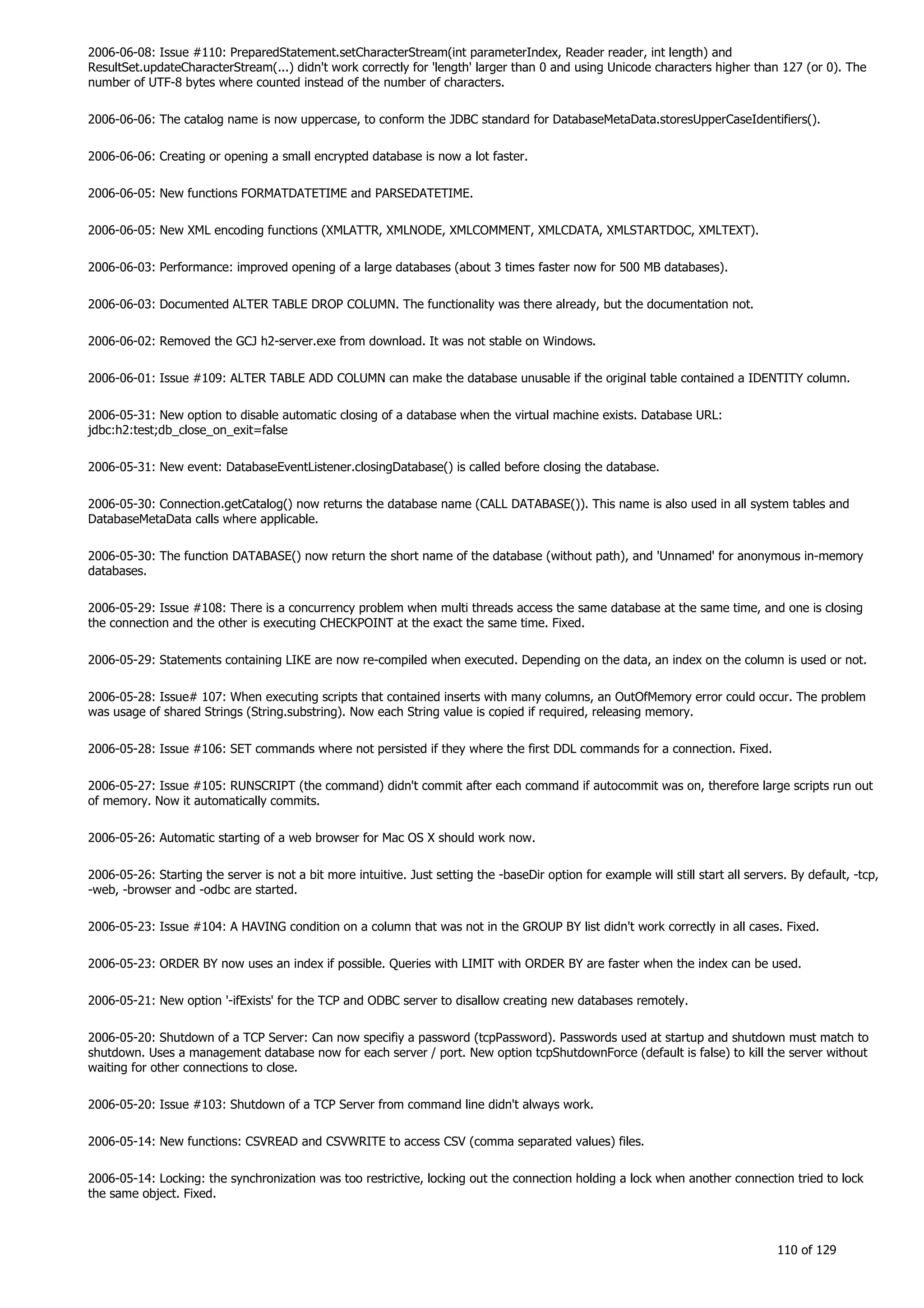 H2 Database New generation embeded database