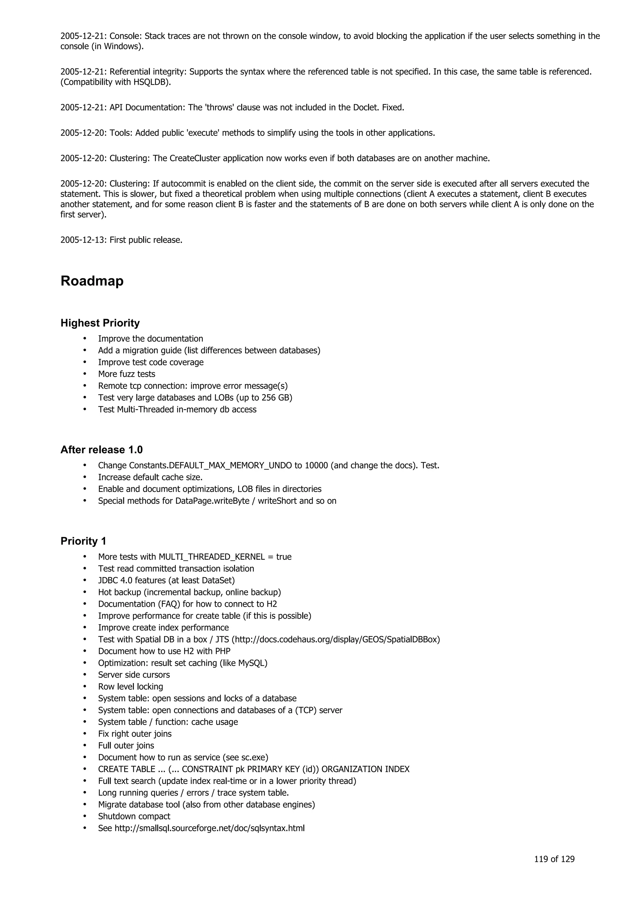 H2 Database New generation embeded database