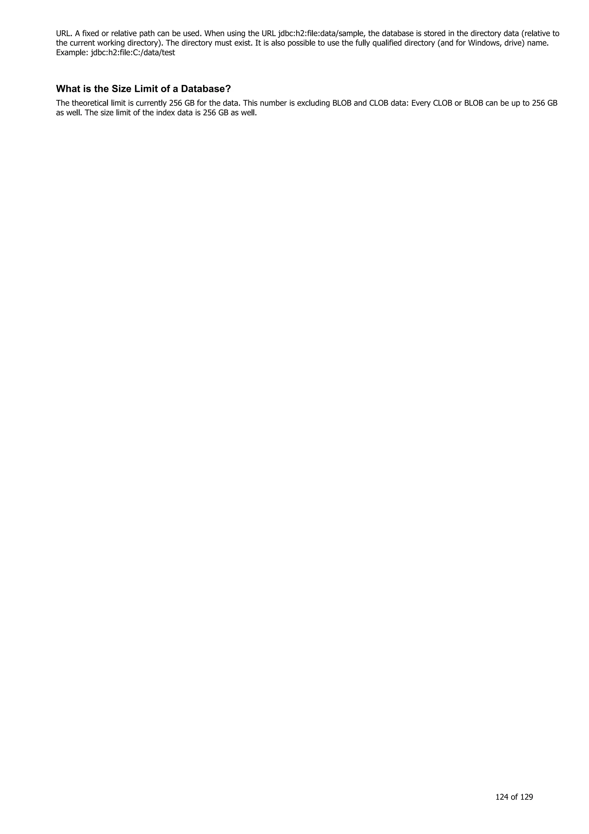 H2 Database New generation embeded database