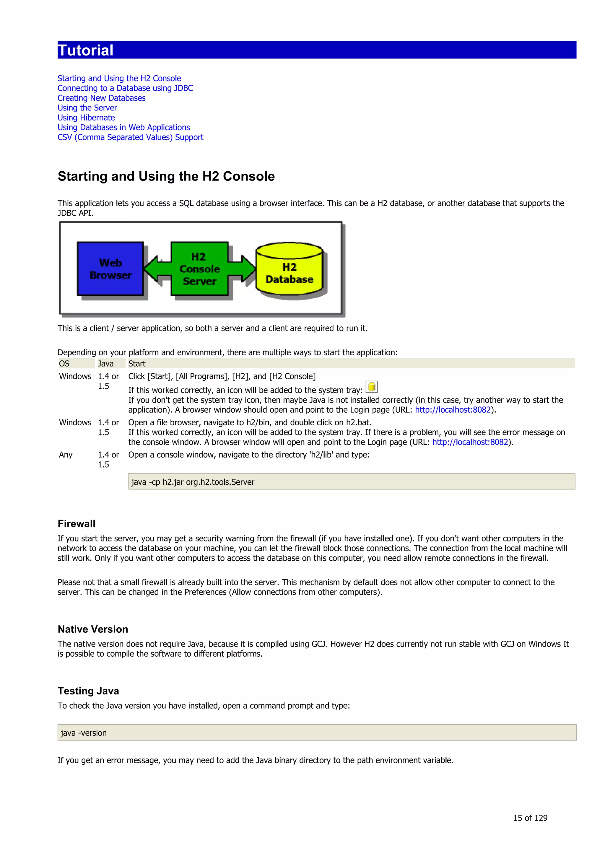 H2 Database New generation embeded database