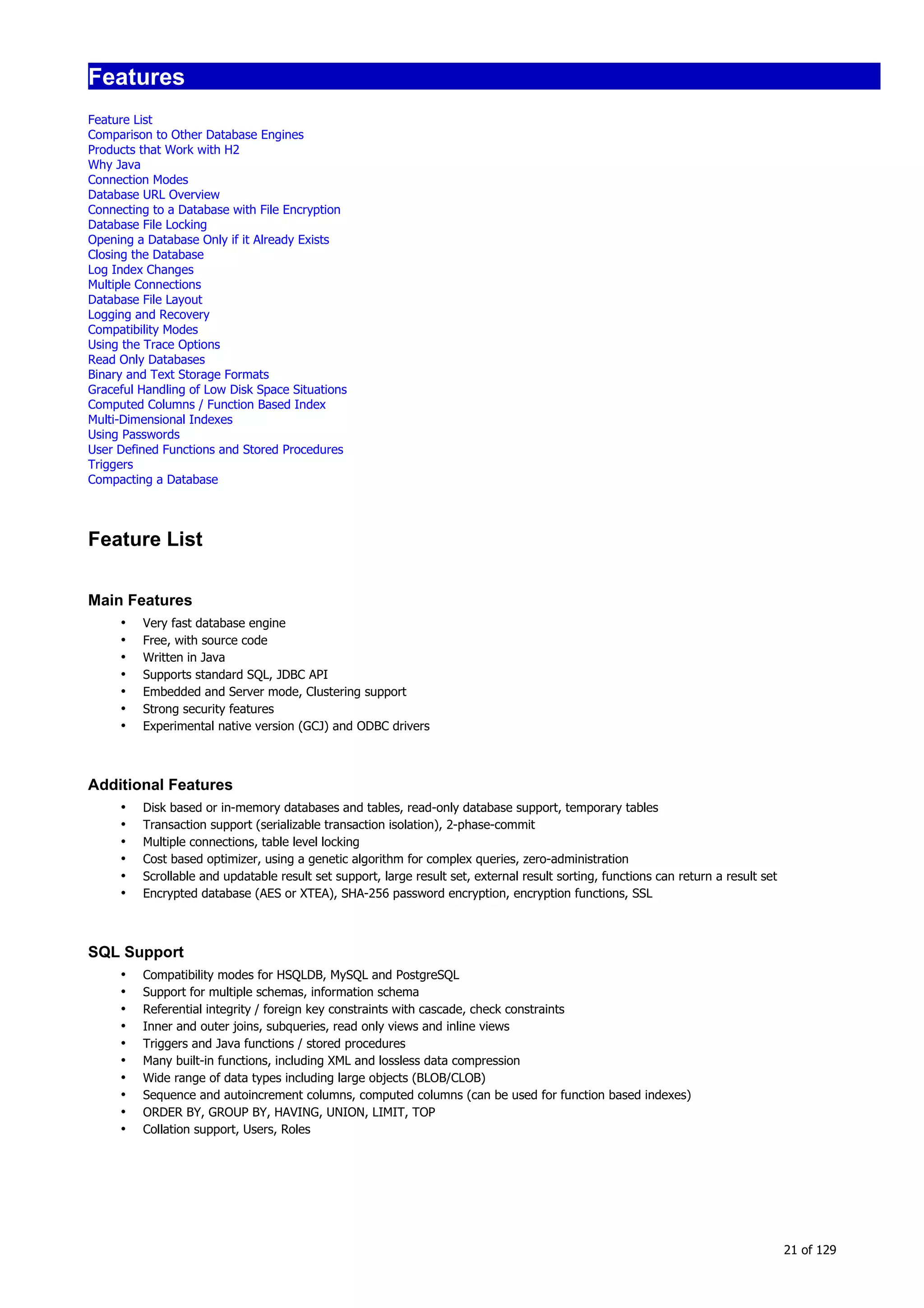 H2 Database New generation embeded database