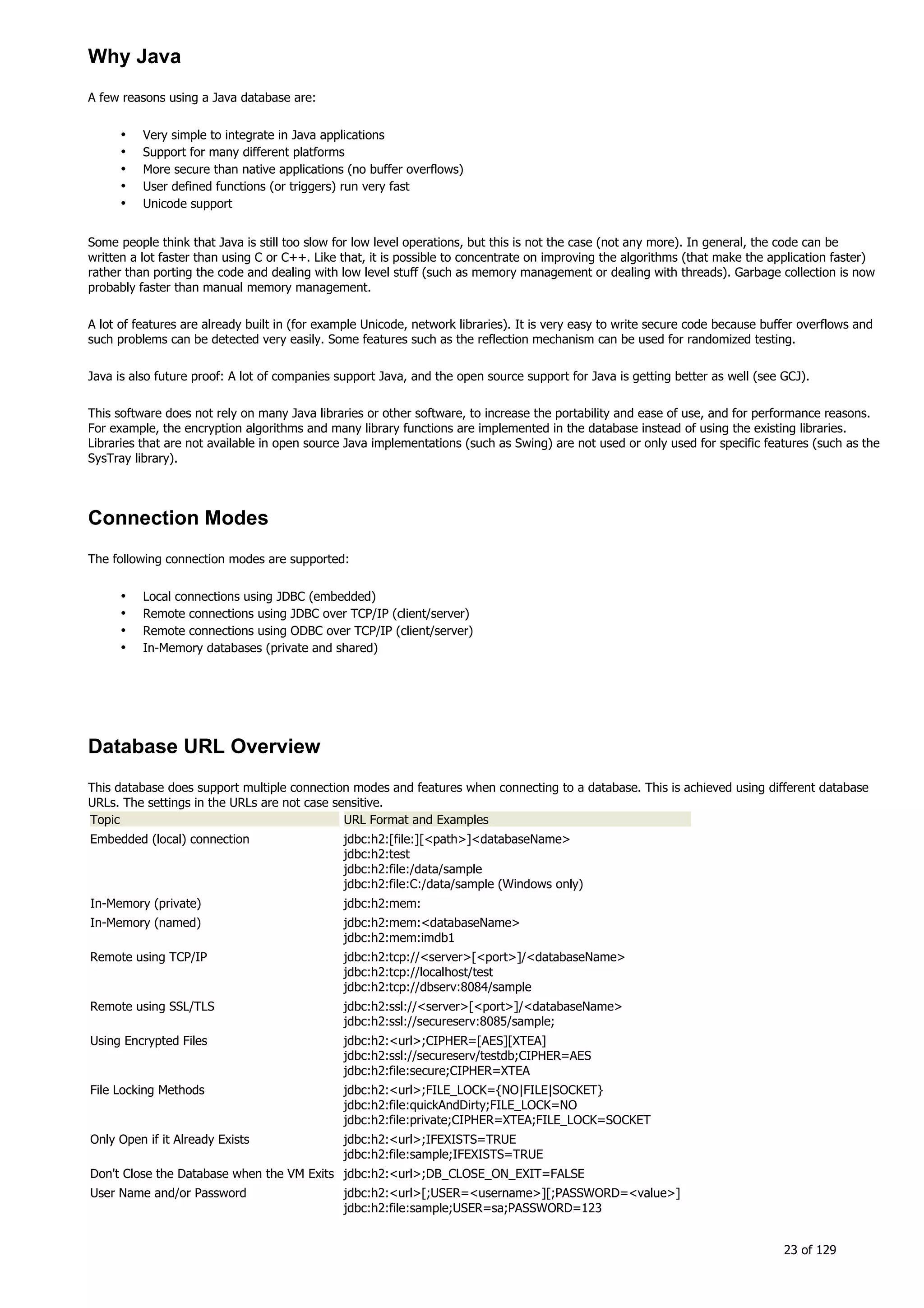 H2 Database New generation embeded database