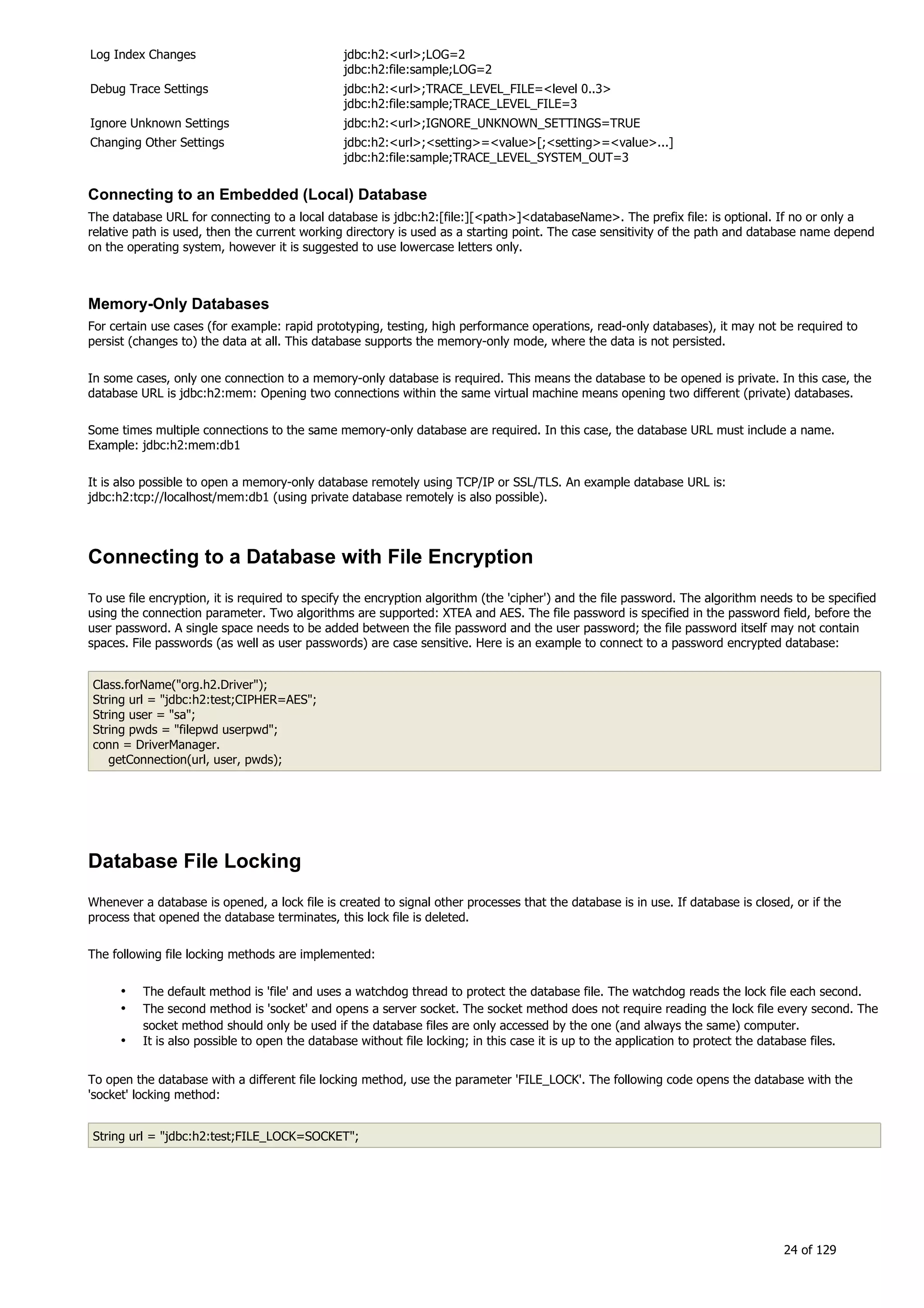 H2 Database New generation embeded database