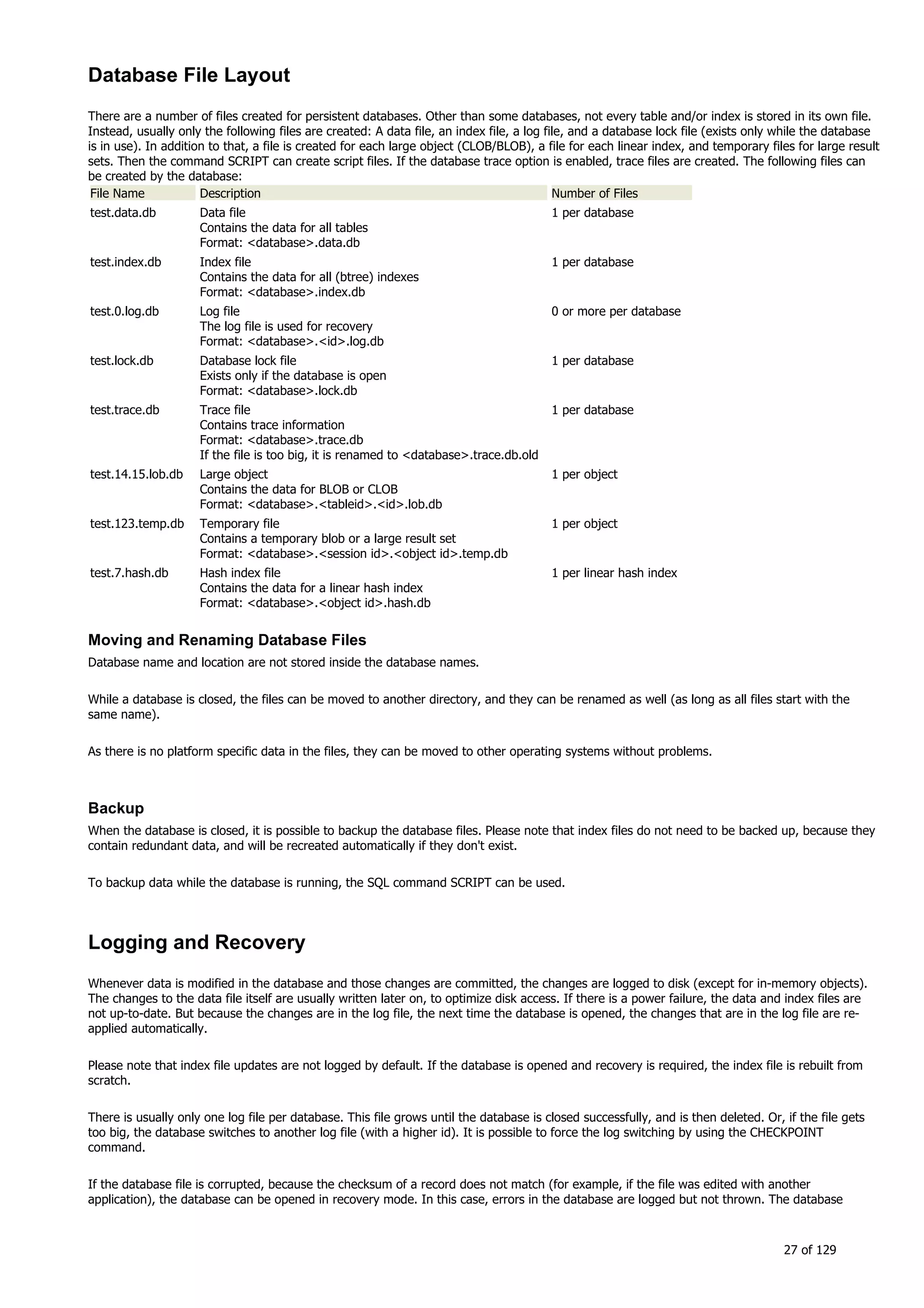 H2 Database New generation embeded database
