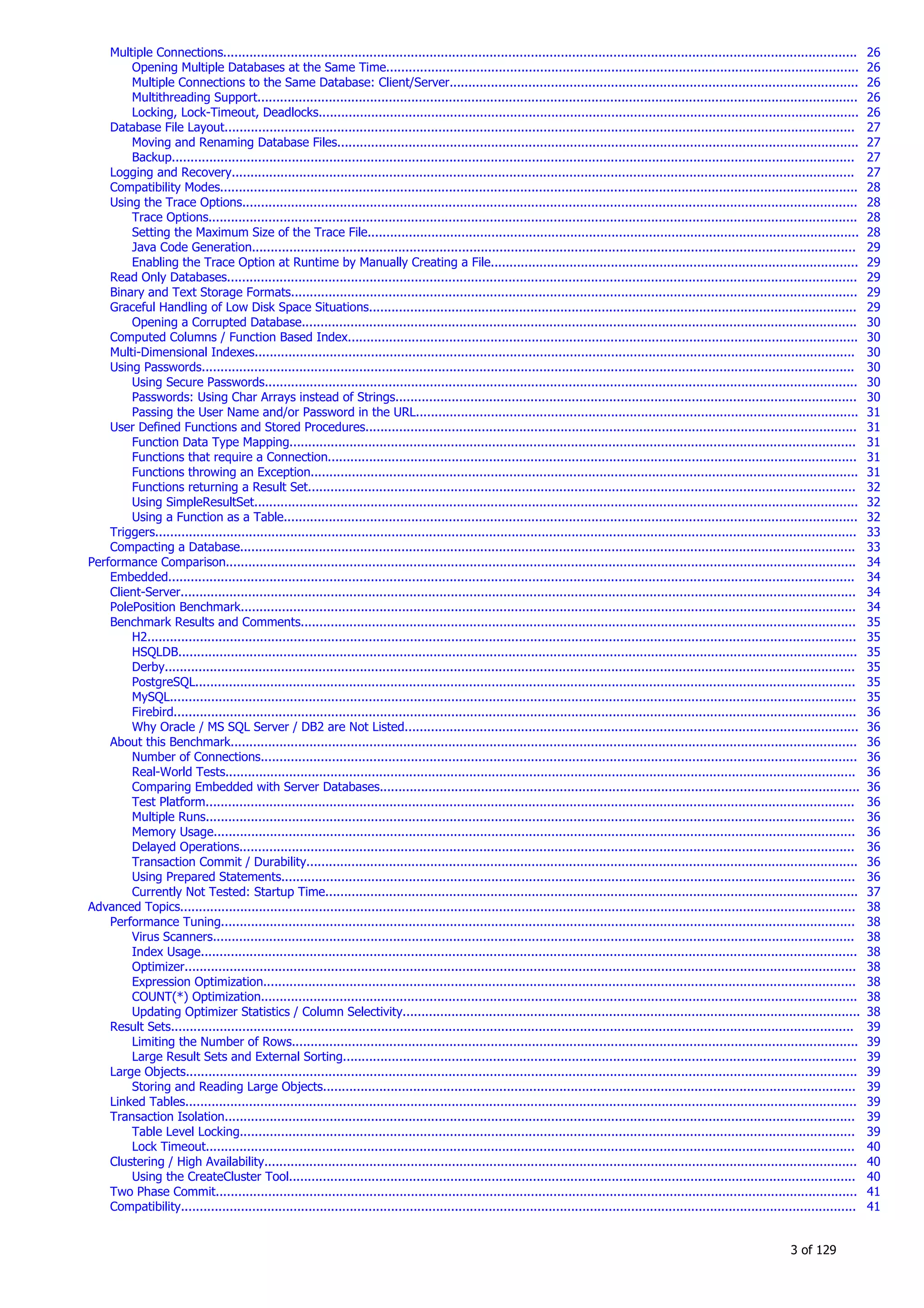 H2 Database New generation embeded database