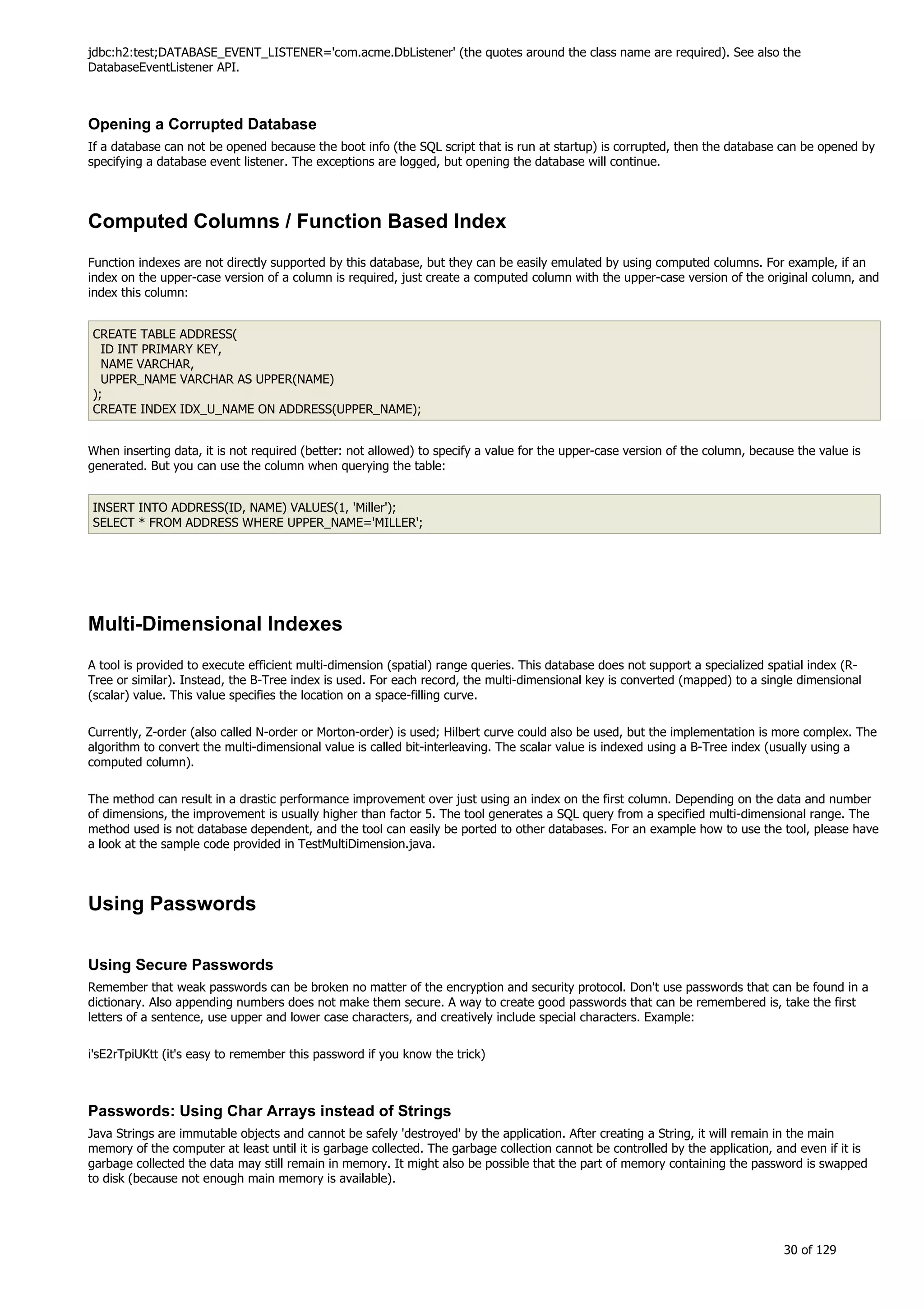 H2 Database New generation embeded database