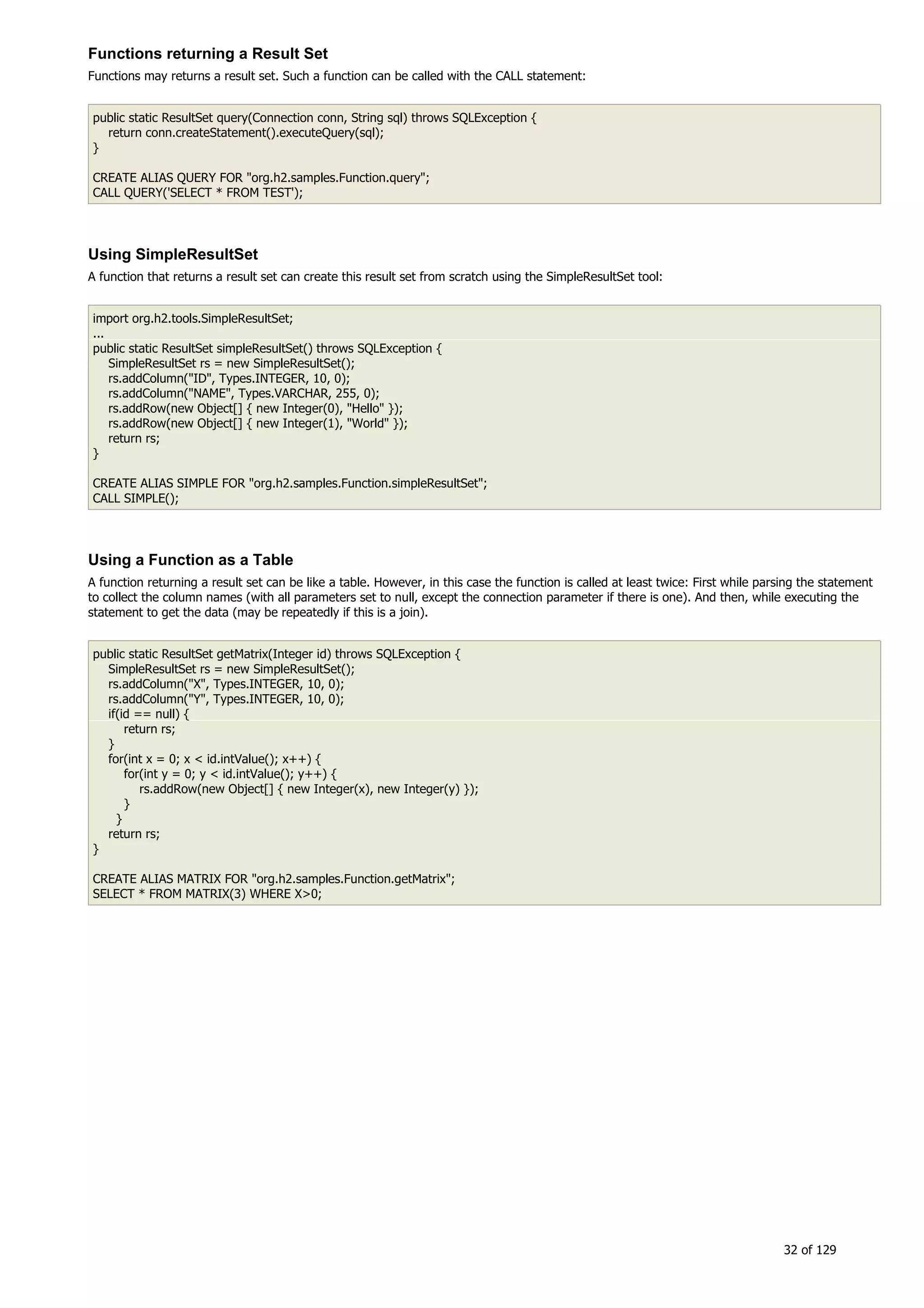 H2 Database New generation embeded database
