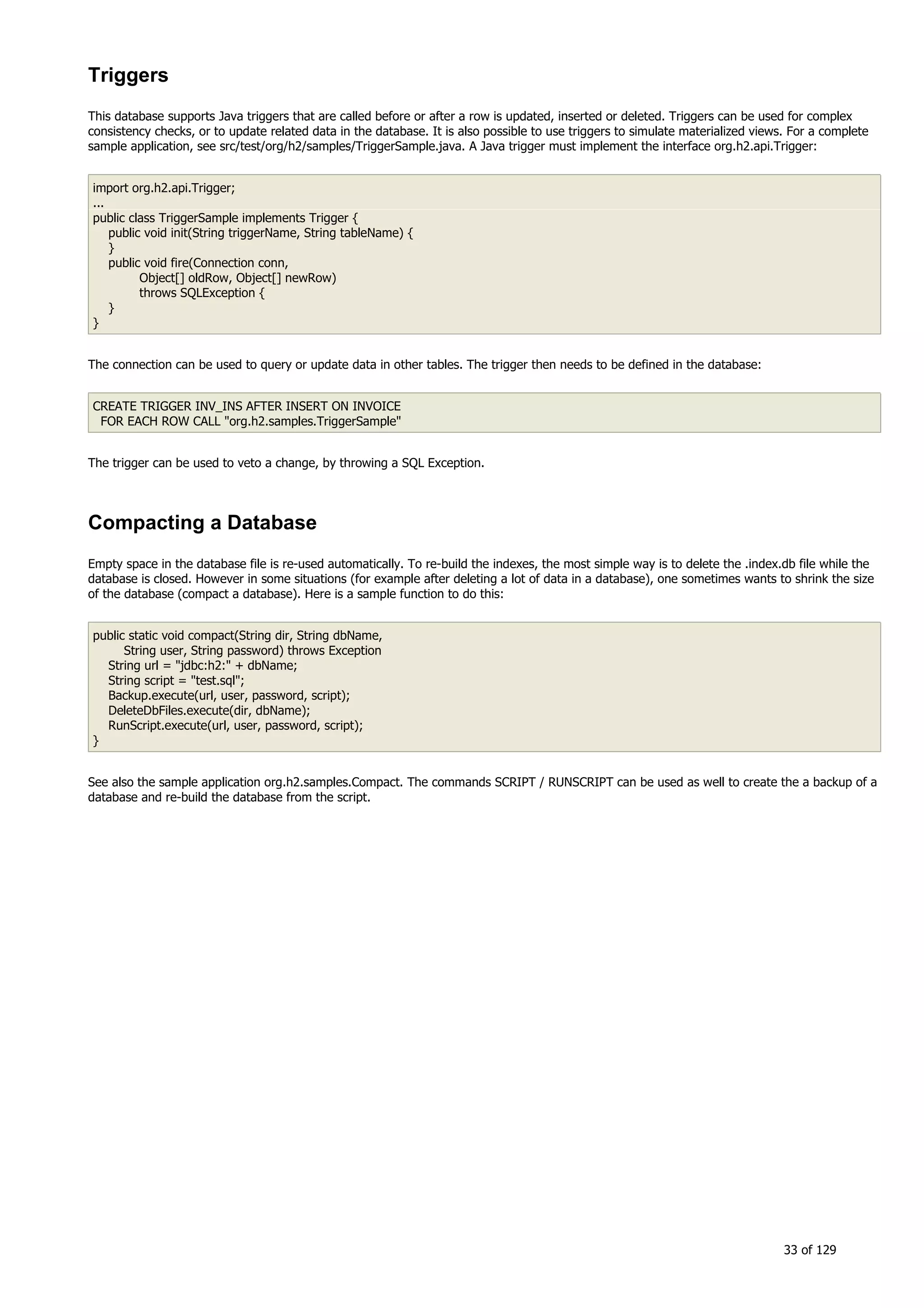 H2 Database New generation embeded database