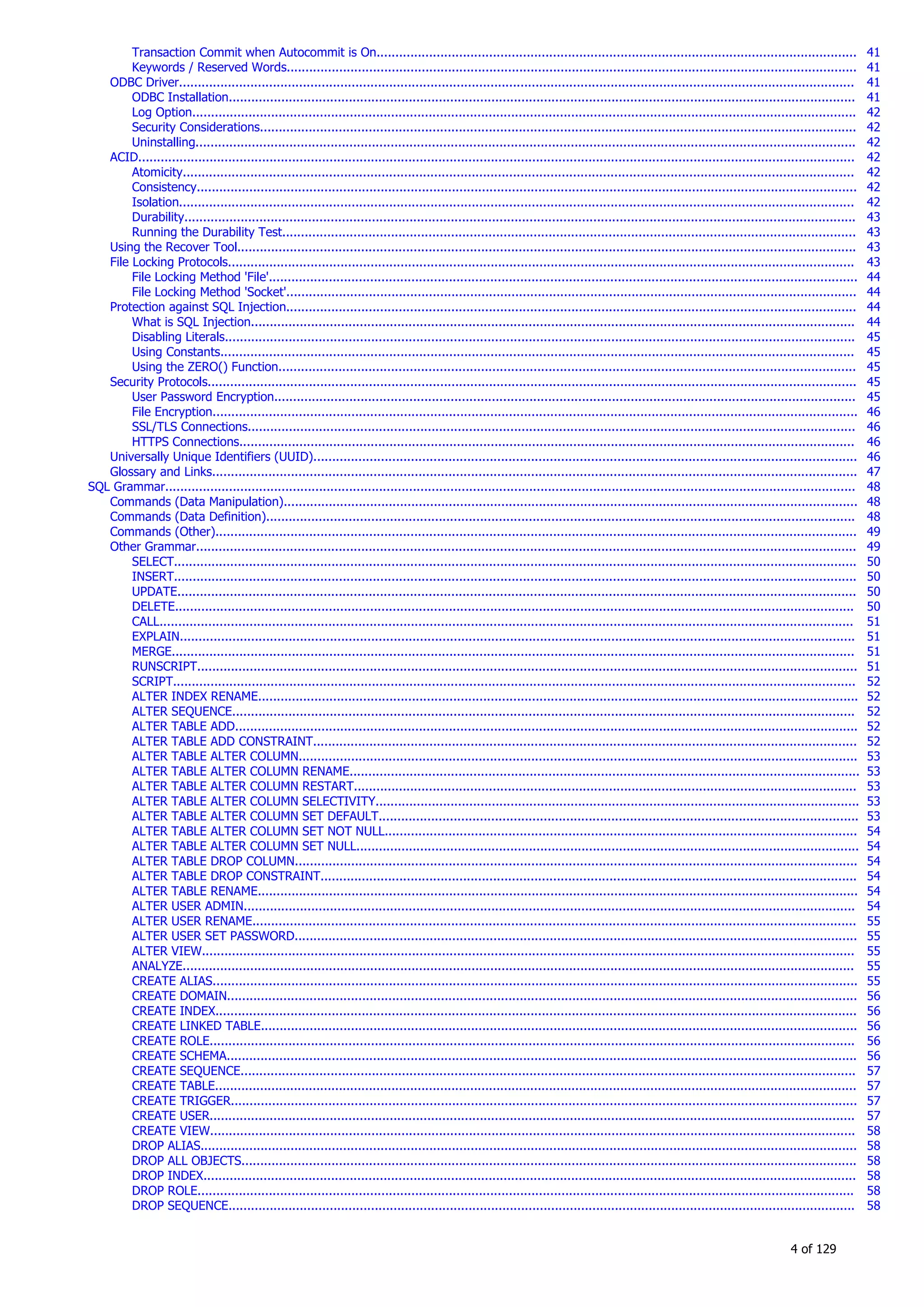 H2 Database New generation embeded database