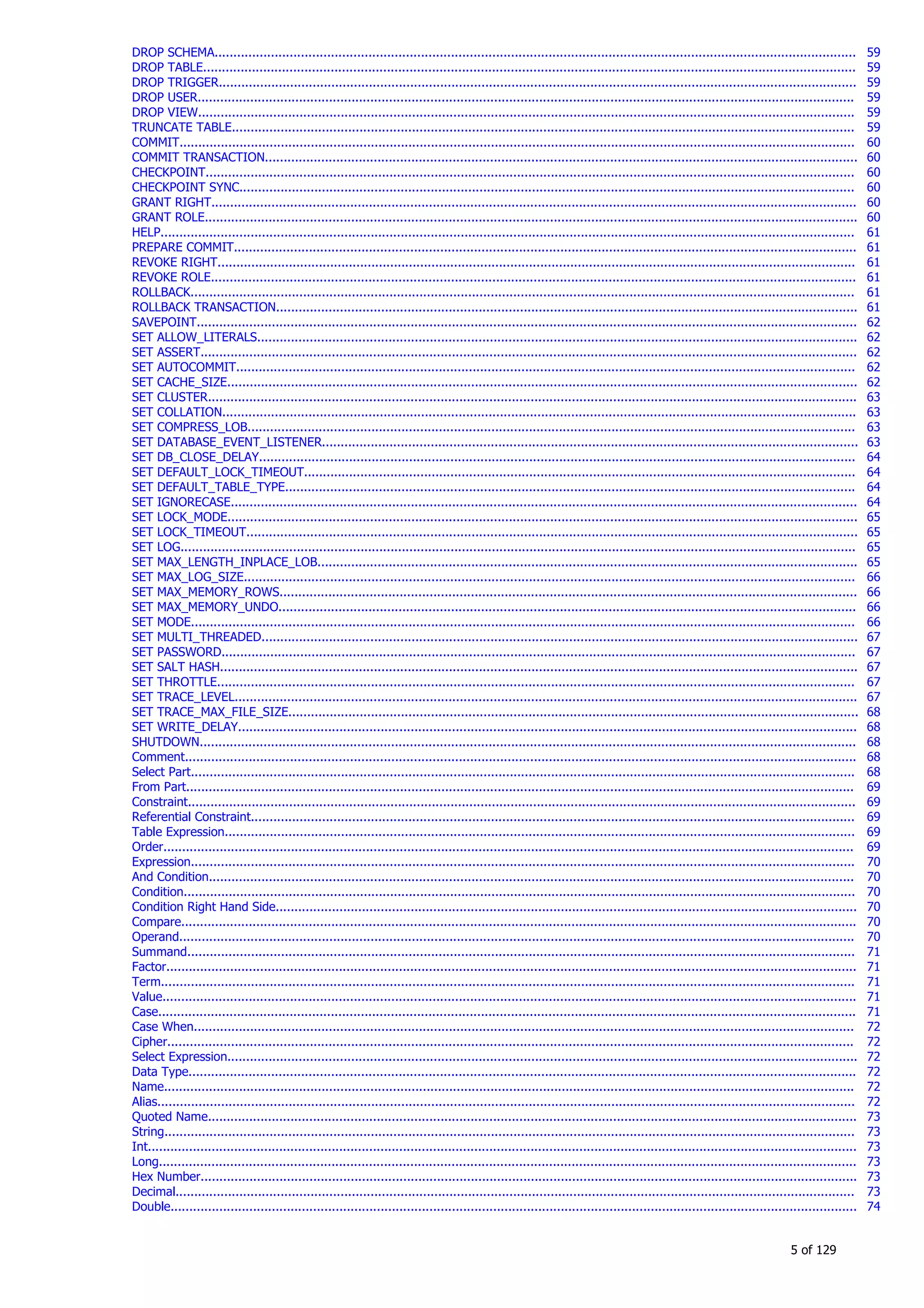H2 Database New generation embeded database