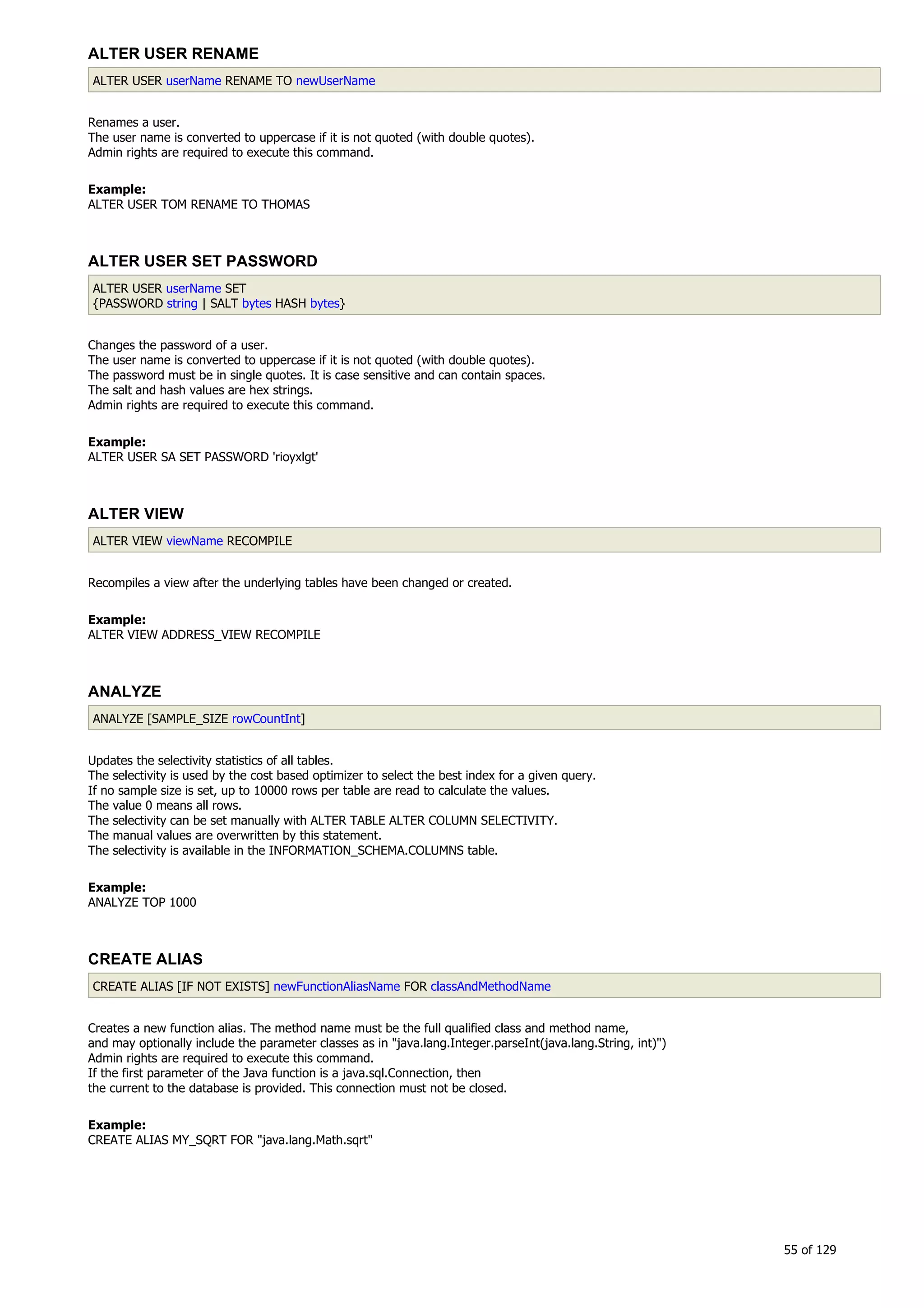 H2 Database New generation embeded database