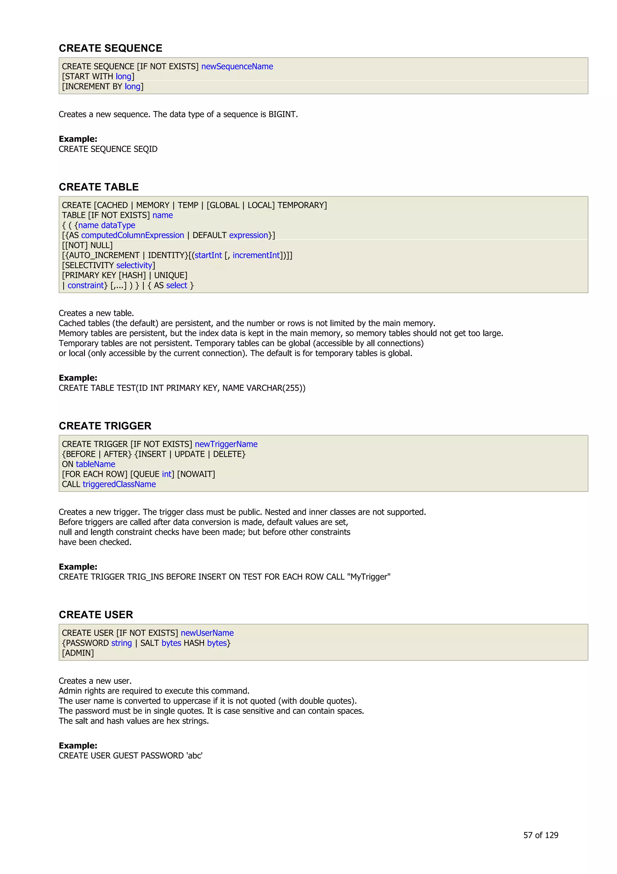 H2 Database New generation embeded database
