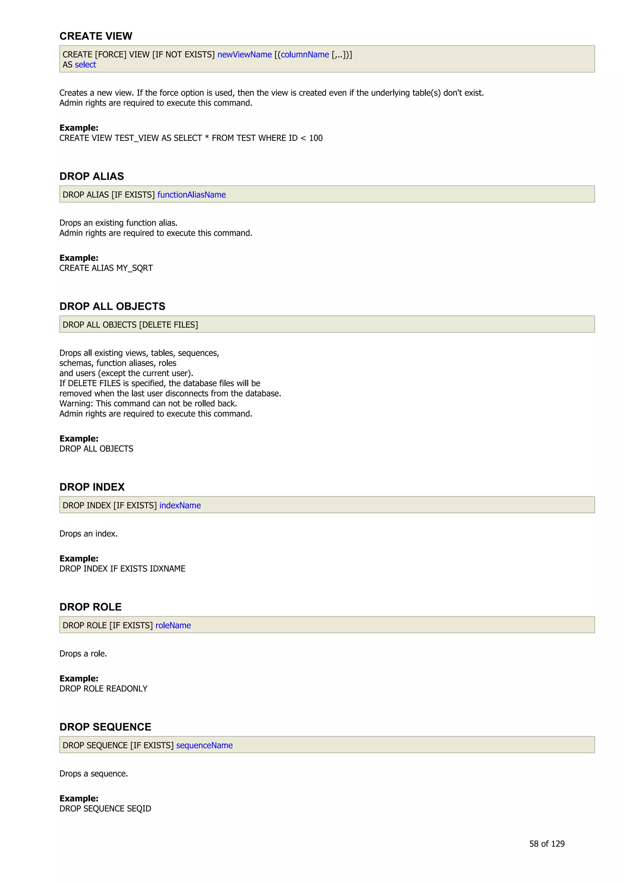 H2 Database New generation embeded database